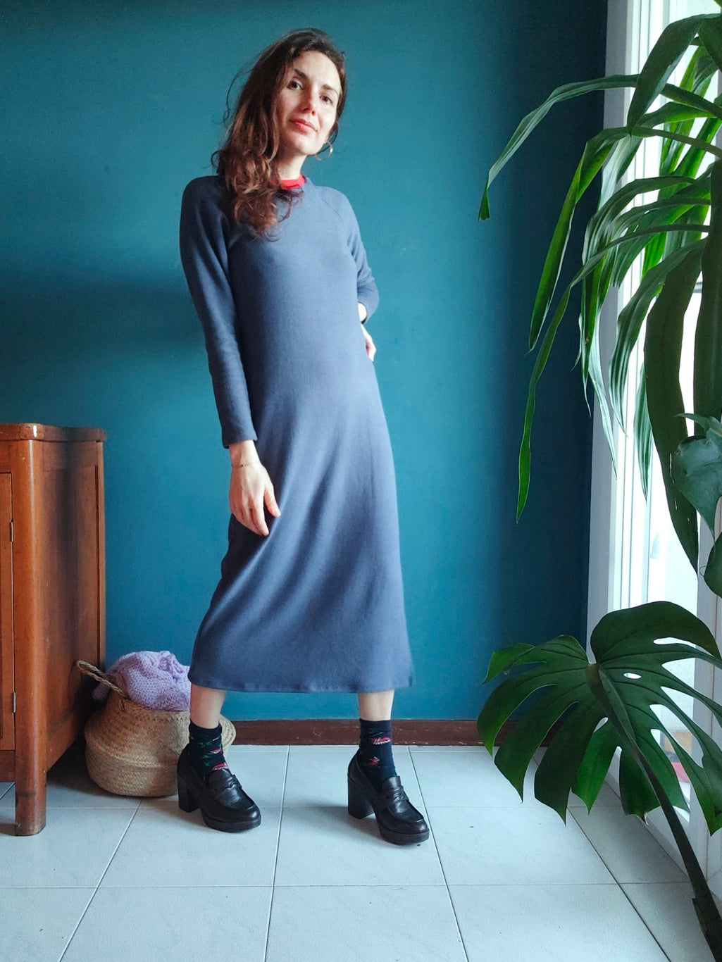 Abito Holly lungo caldo cotone carta da zucchero