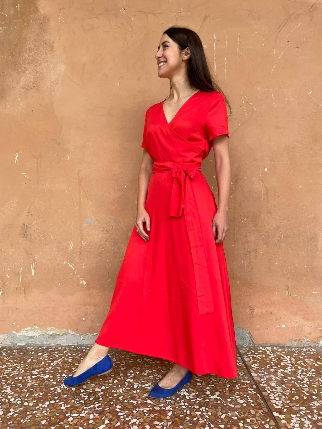 Abito portafoglio Dorothy viscosa rossa