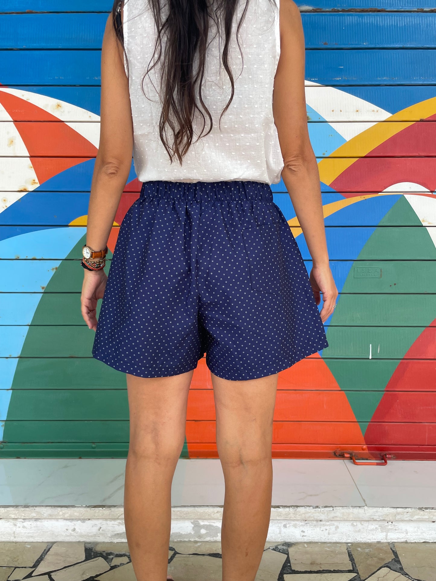 Shorts in cotone pois