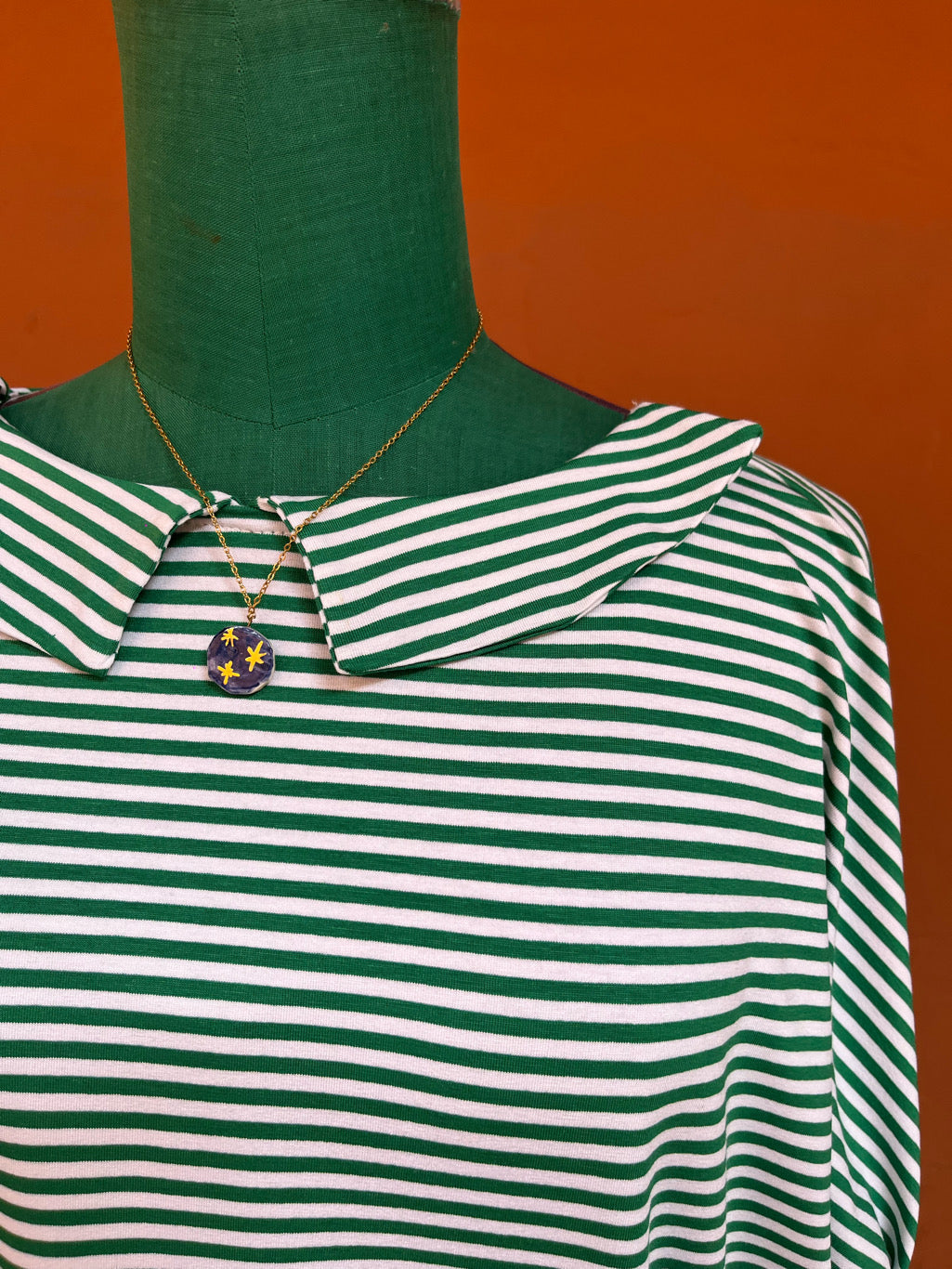 Maglia Candy a righine bianche e verdi