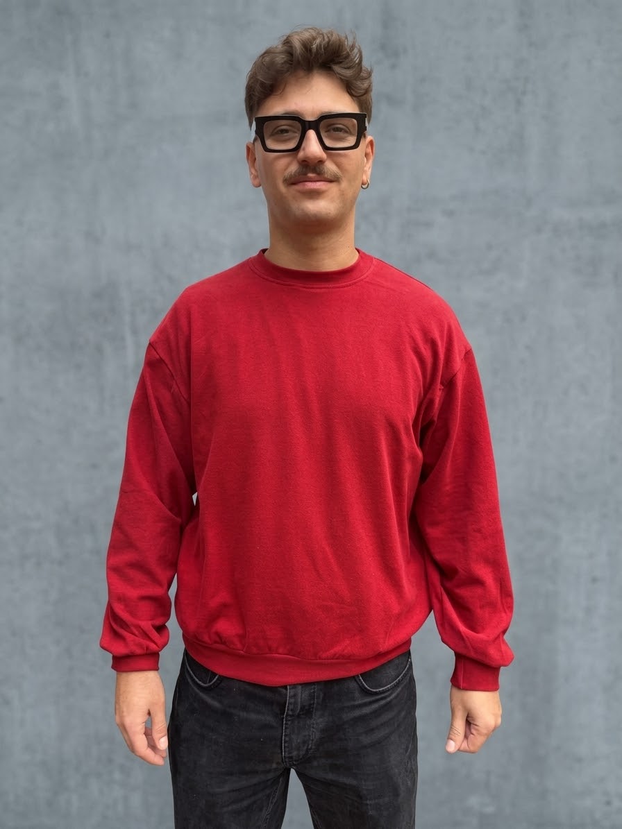 Felpa Tokyo in caldo cotone rosso