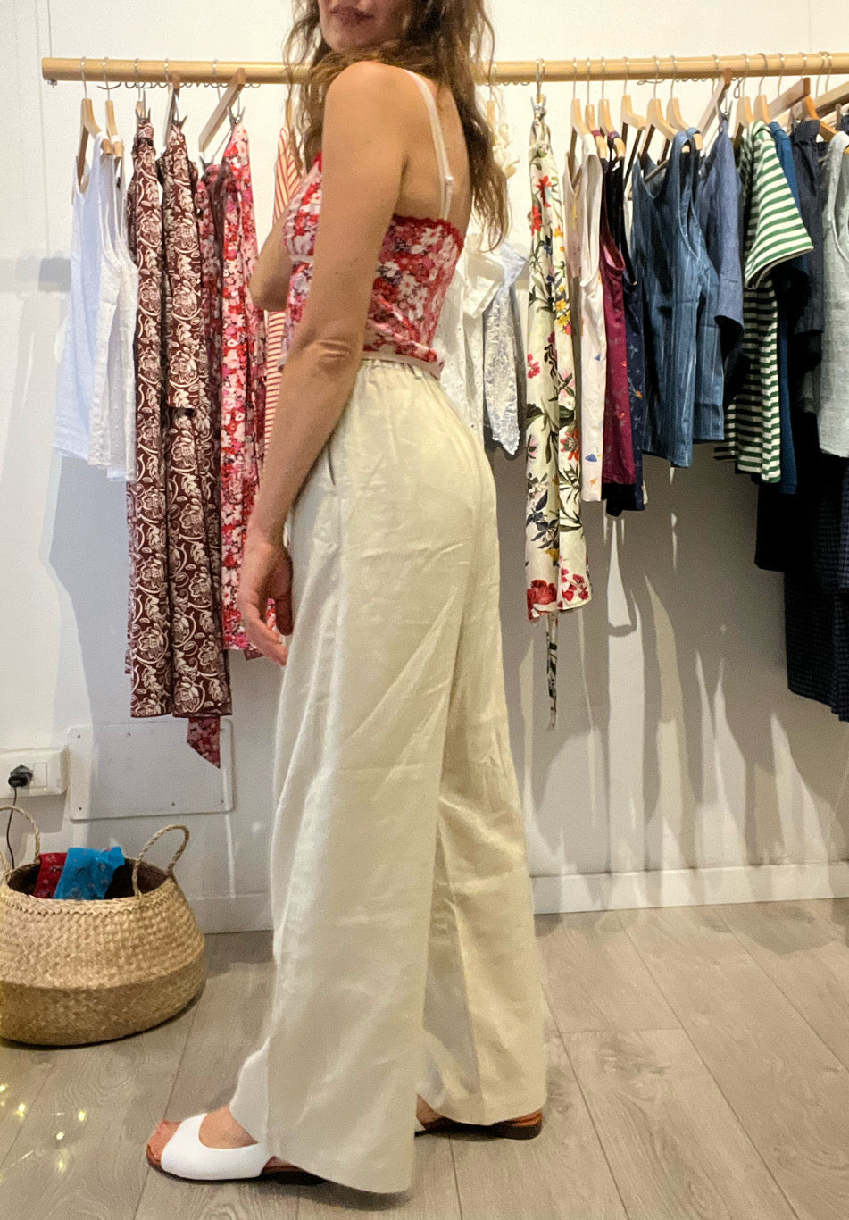 Pantalone Sayuri in lino sabbia