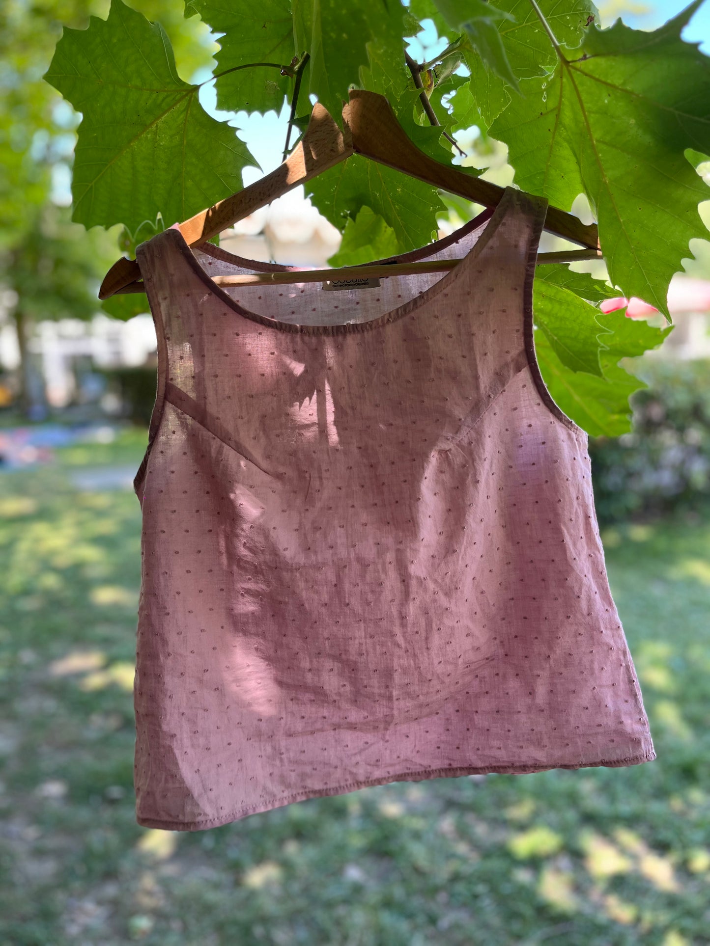 Canotta Audrey in cotone plumetis rosa