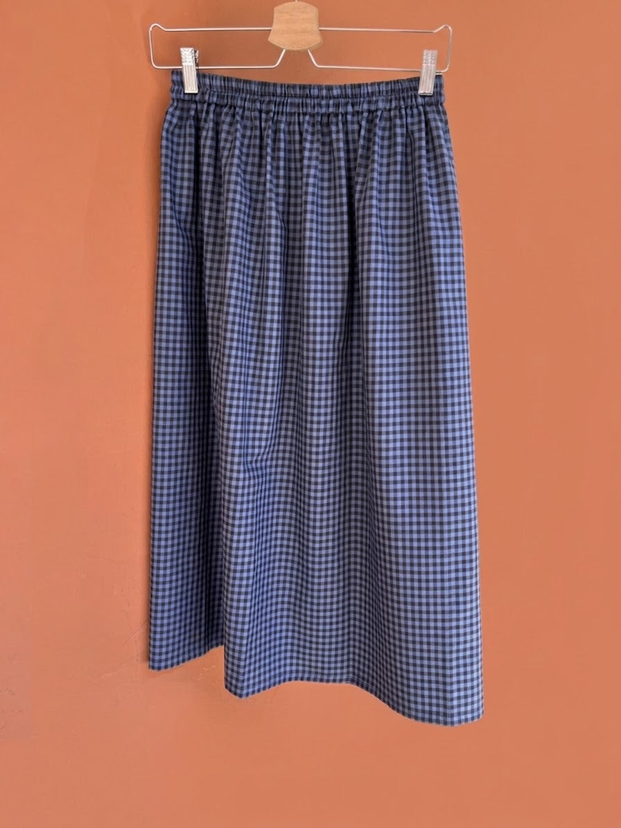 Gonna con elastico midi cotone vichy