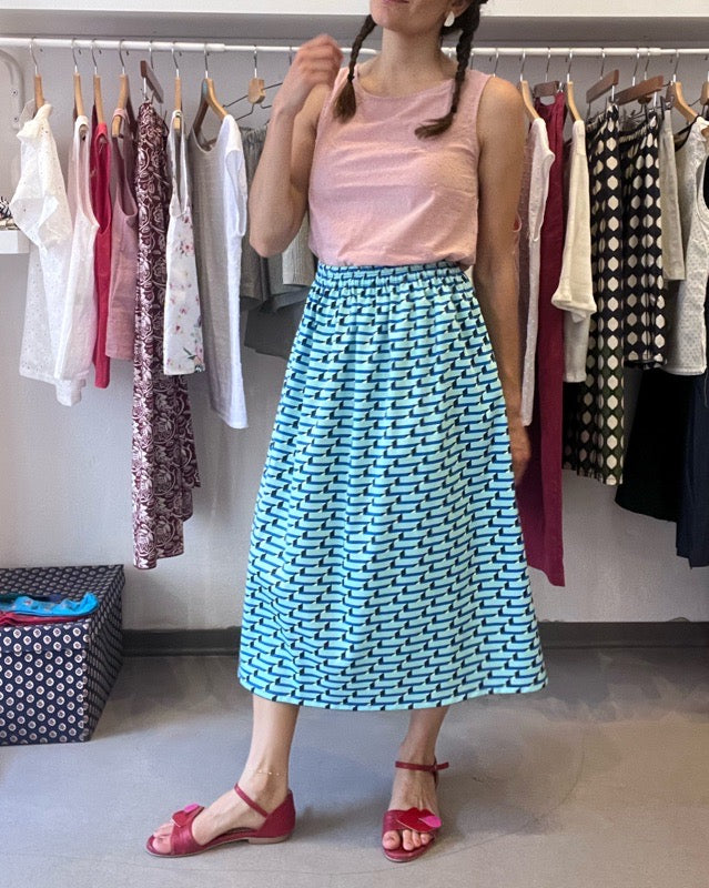 Gonna con elastico midi cotone mattoncini