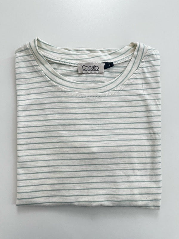 T-shirt righine panna e menta