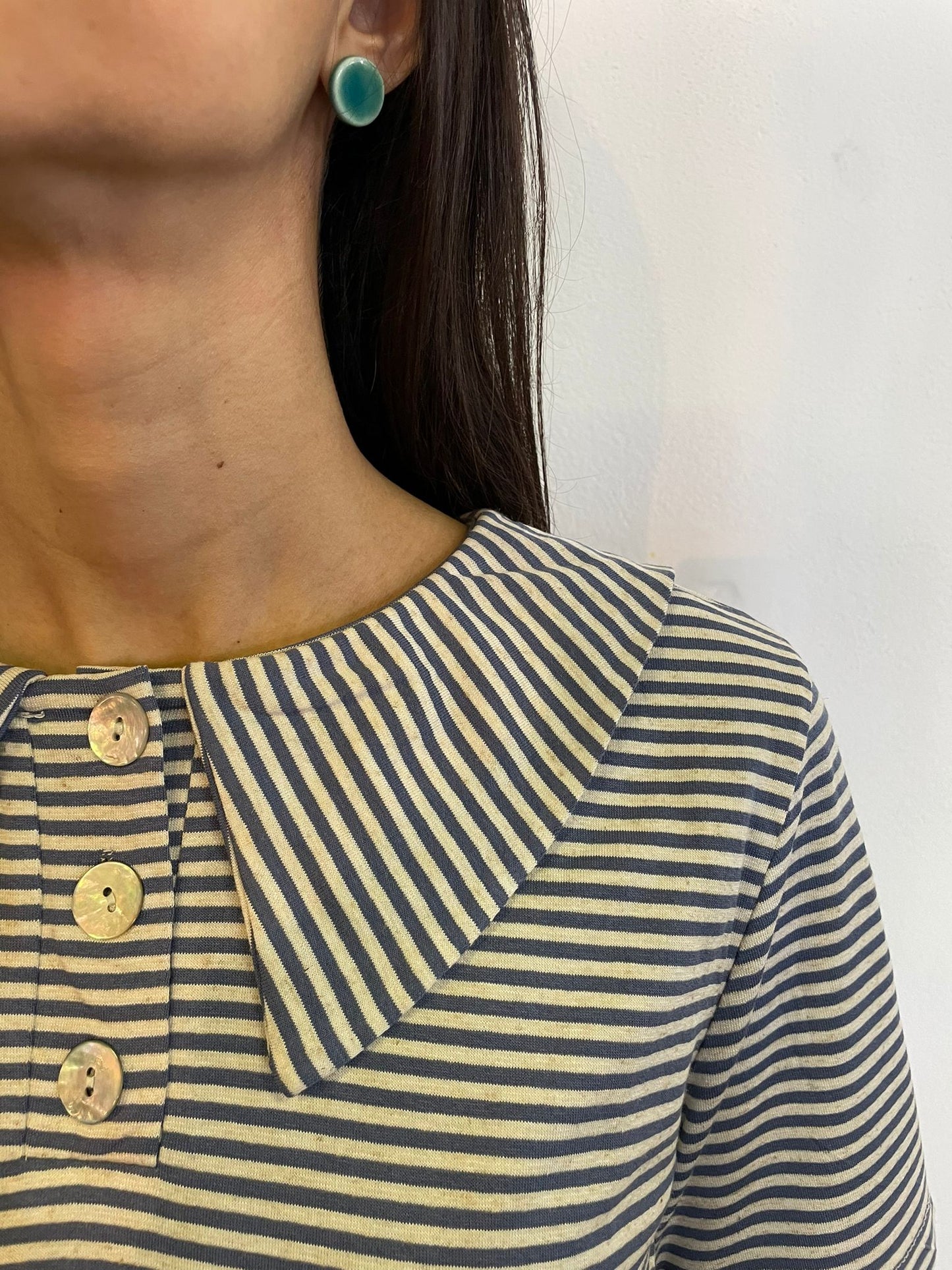 Rainbow _ Polo con colletto righine azzurre