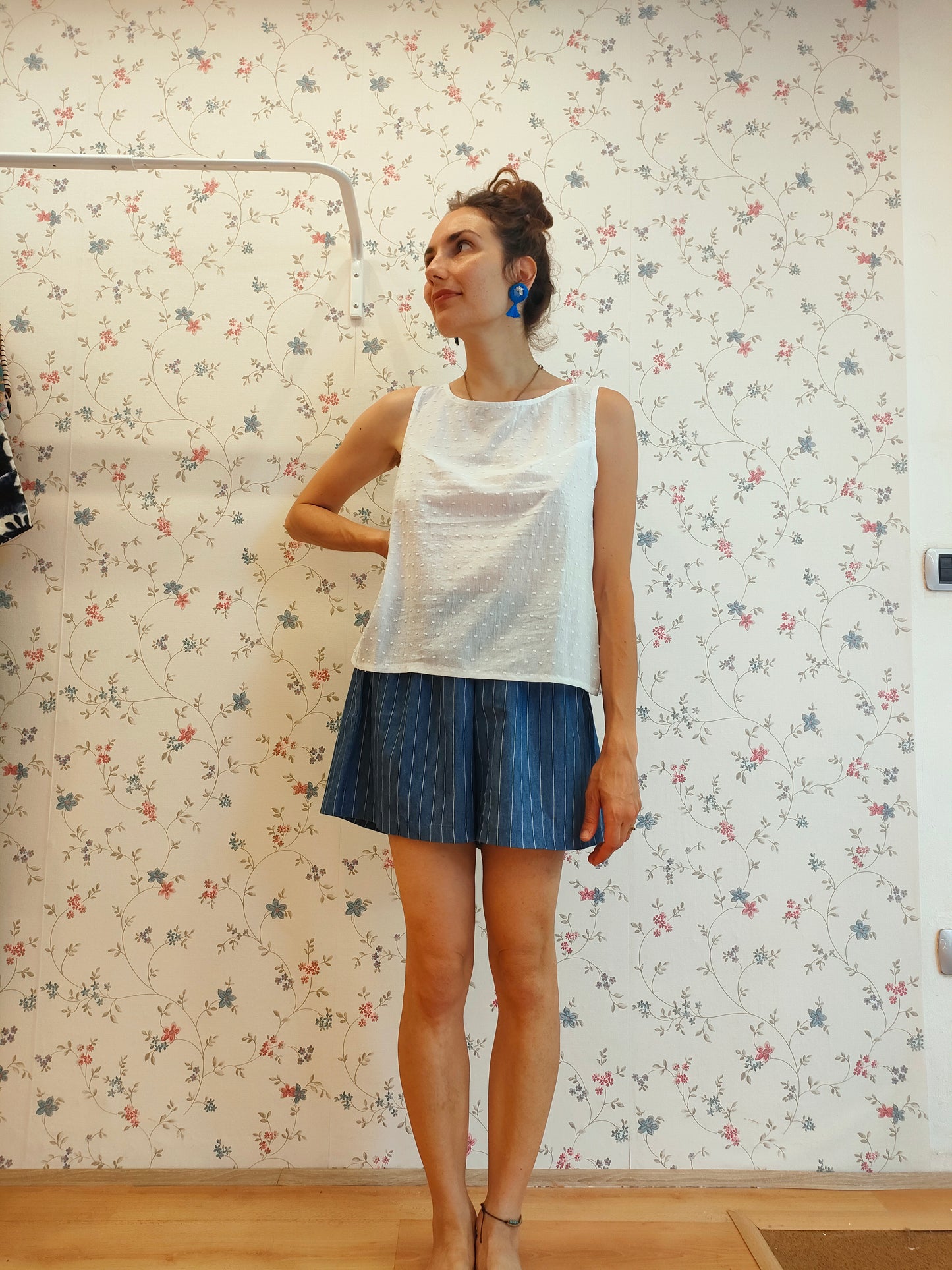 Canotta Audrey in cotone plumetis bianco