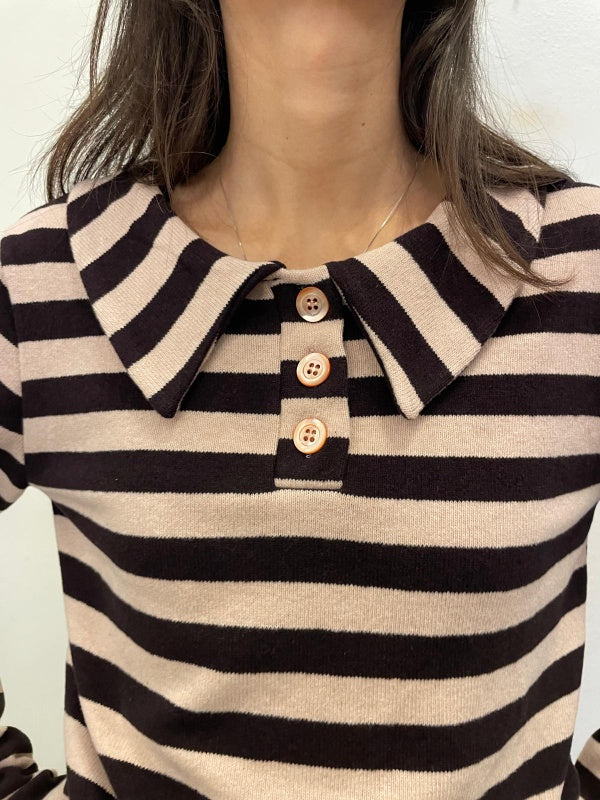 Winter Rainbow righe nero e cipria caldo cotone