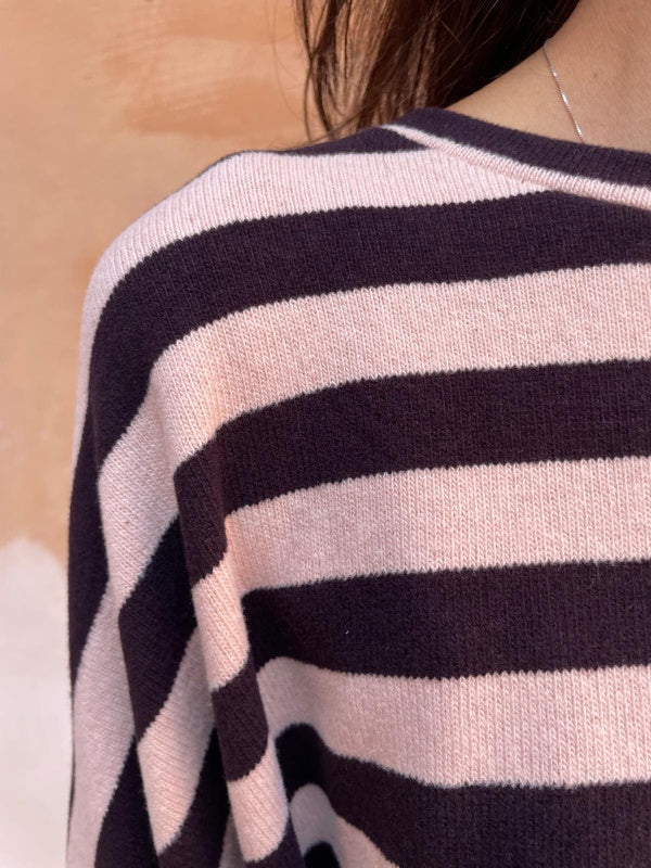 Maglia Ayaka cipria e mascara caldo cotone