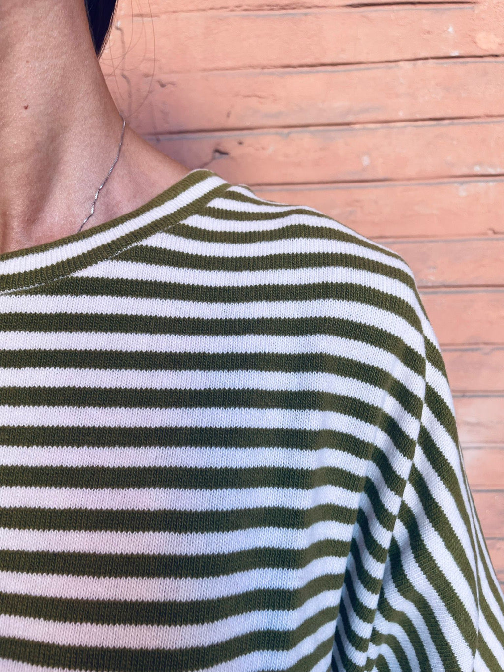 Maglia Ayaka righe panna e verde