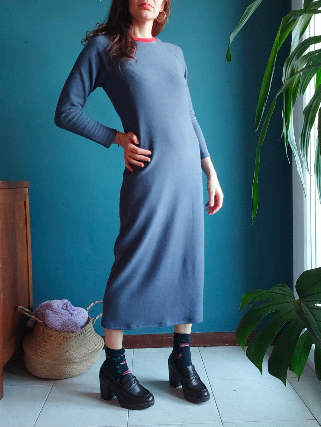 Abito Holly lungo caldo cotone carta da zucchero