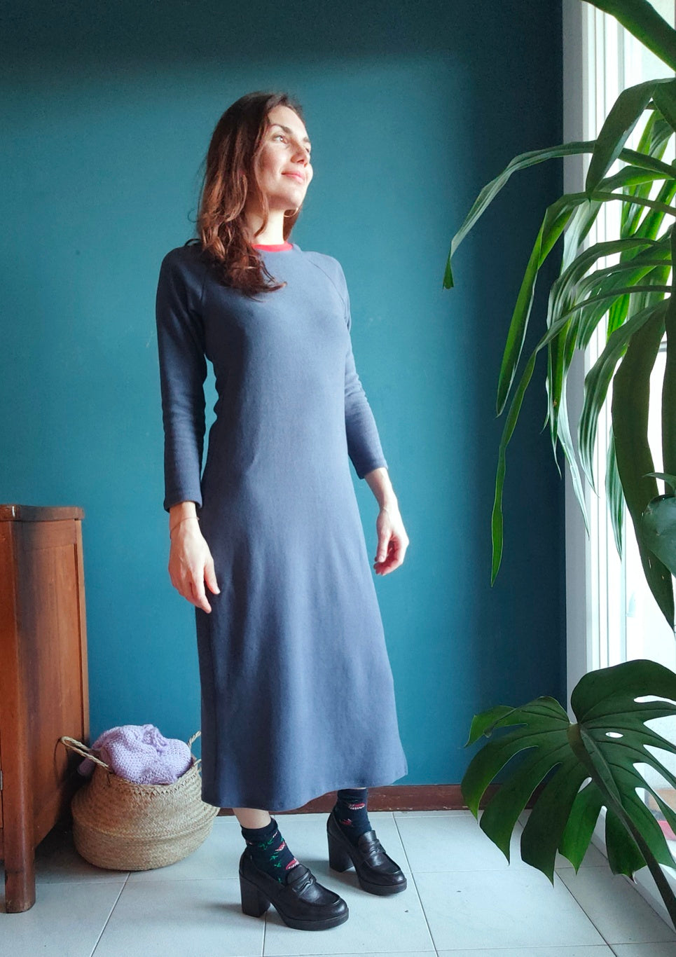 Abito Holly lungo caldo cotone carta da zucchero