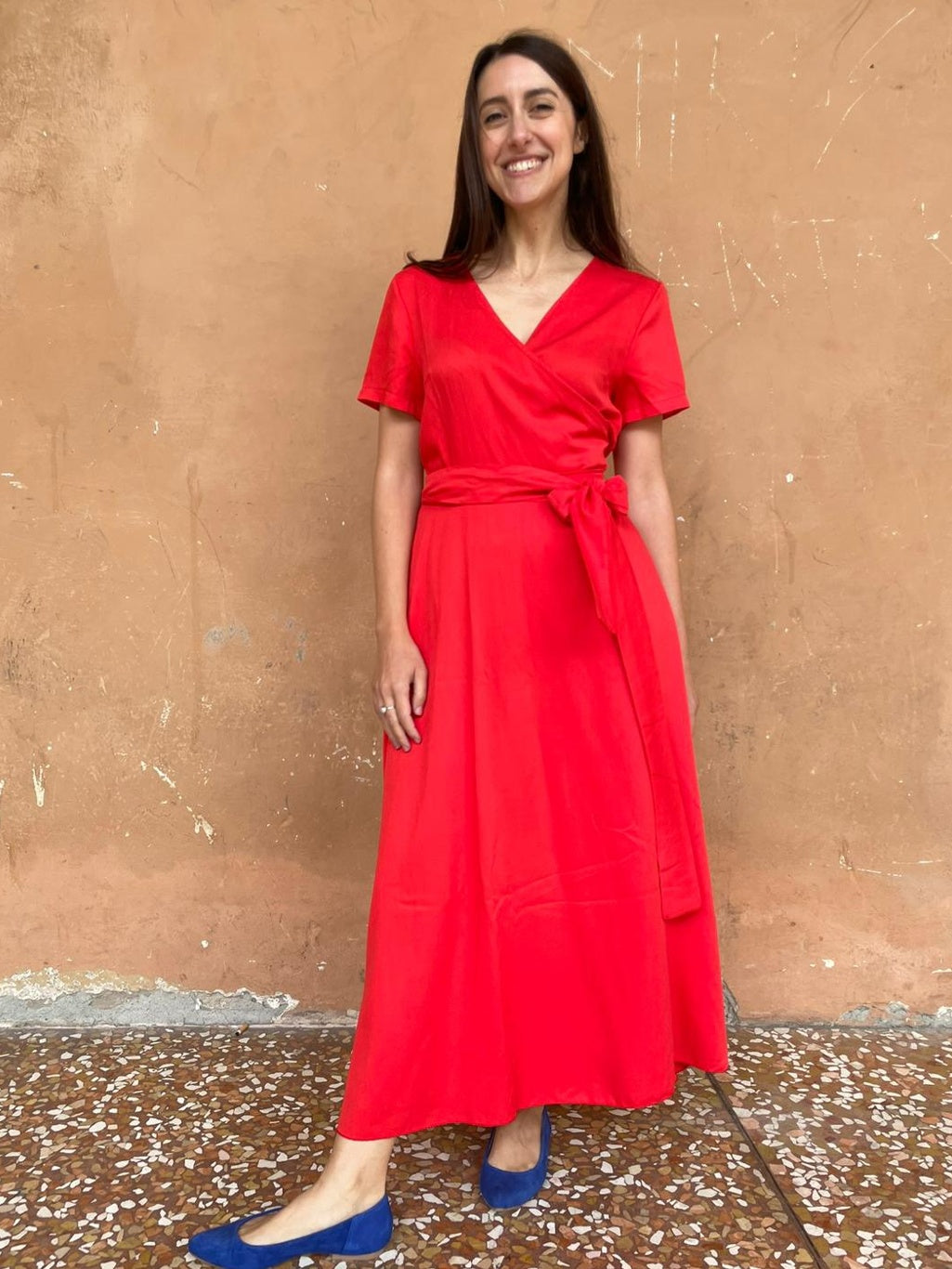 Abito portafoglio Dorothy viscosa rossa