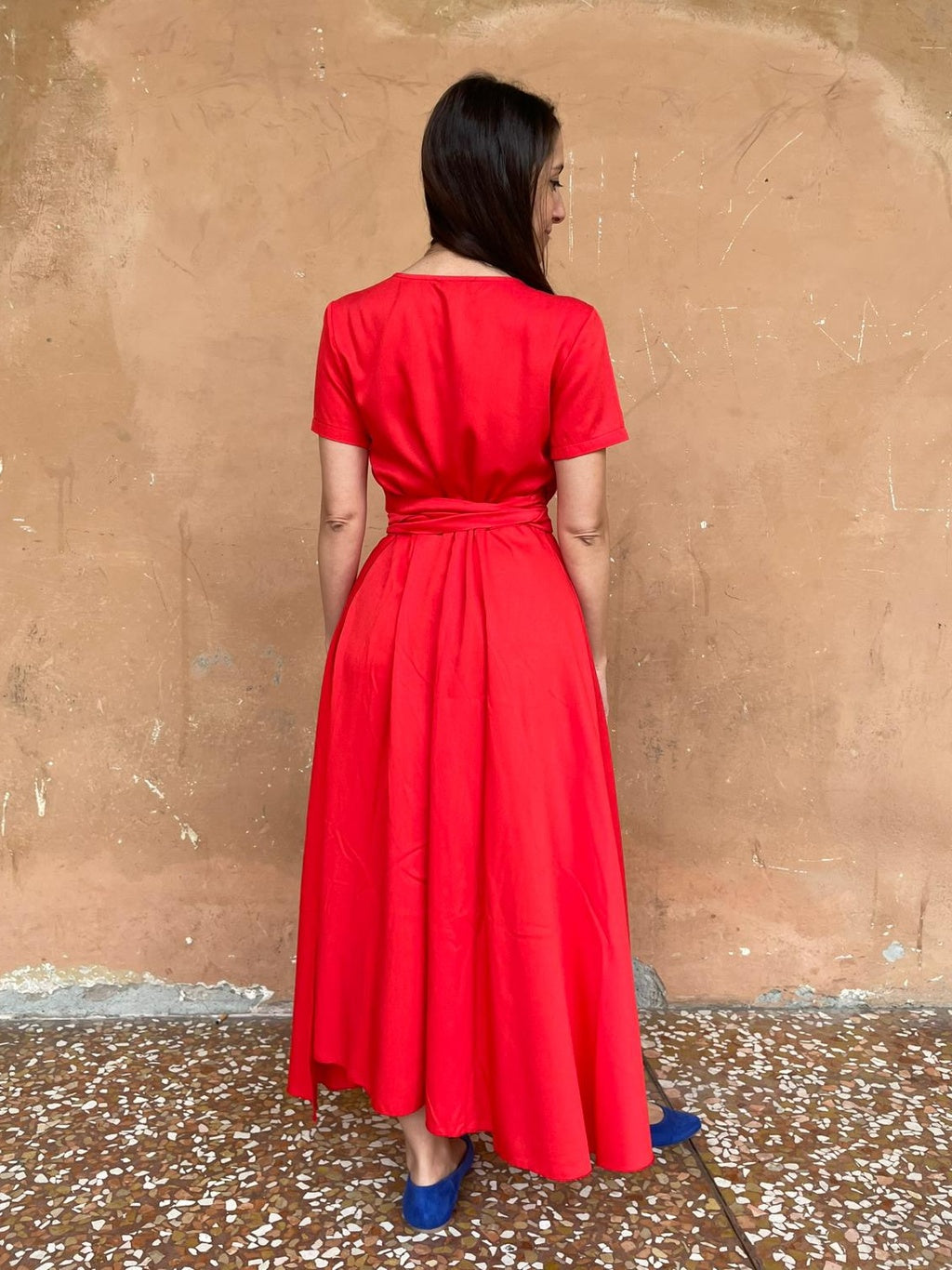 Abito portafoglio Dorothy viscosa rossa