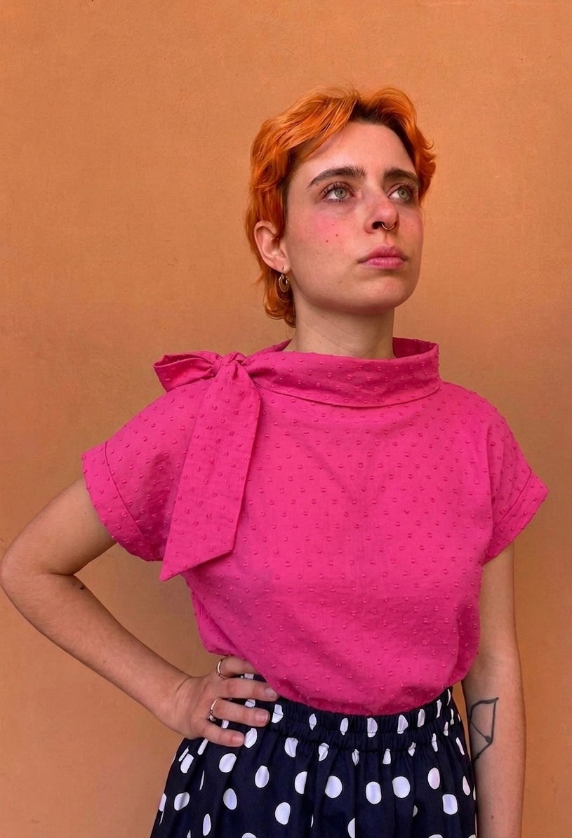 Grace in cotone plumetis fuxia