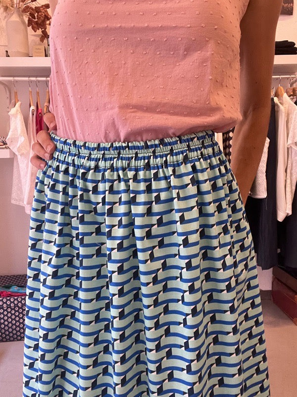 Gonna con elastico midi cotone mattoncini