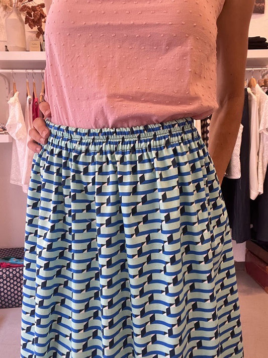 Gonna con elastico midi cotone mattoncini