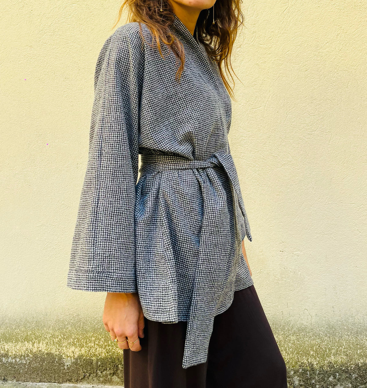 Kimono in crêpe di lana
