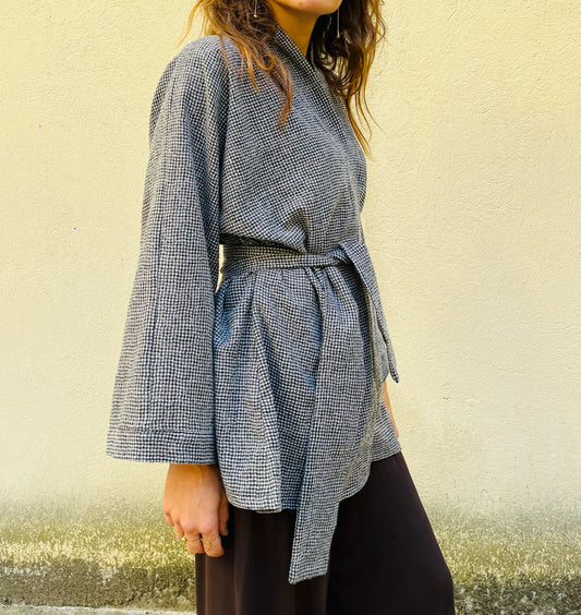Kimono in crêpe di lana