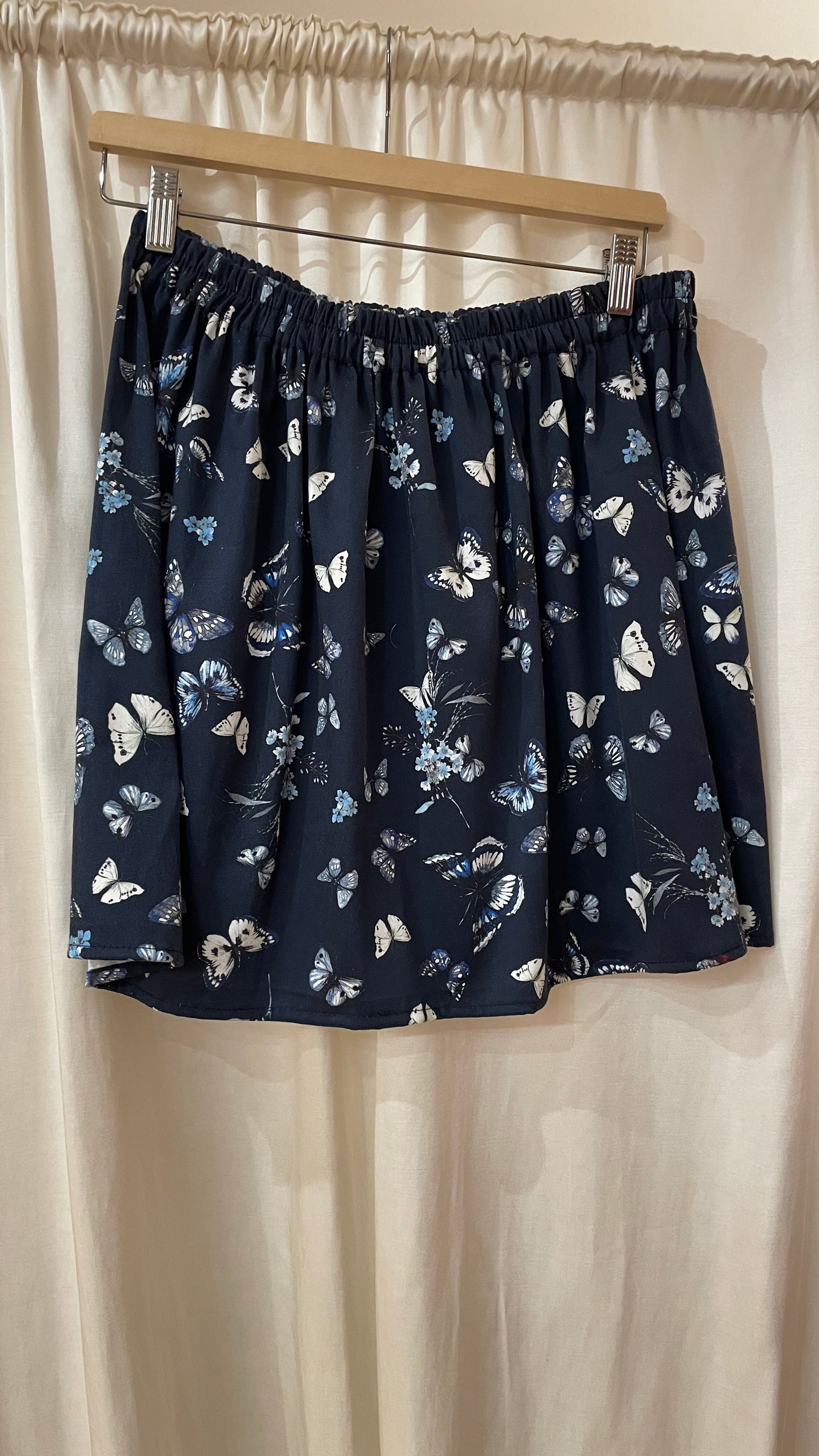 Gonna con elastico corta cotone farfalle