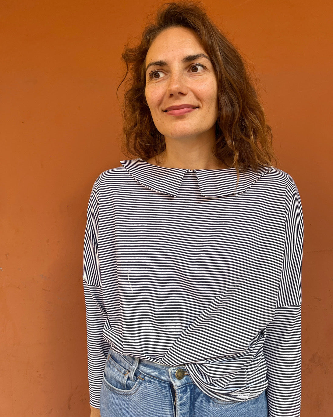 Maglia Candy righe bianche e inchiostro