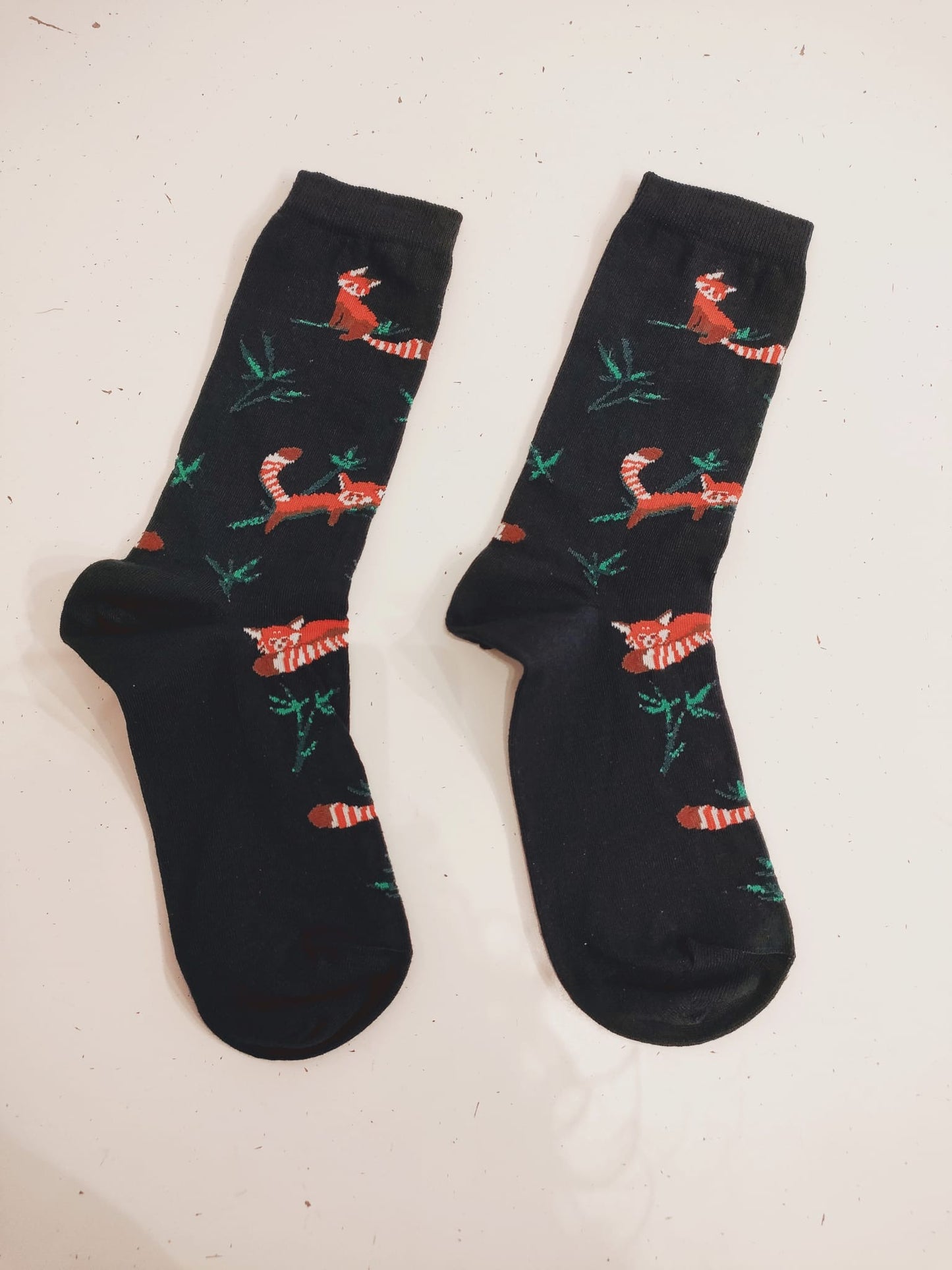 Calzini blu Panda rosso