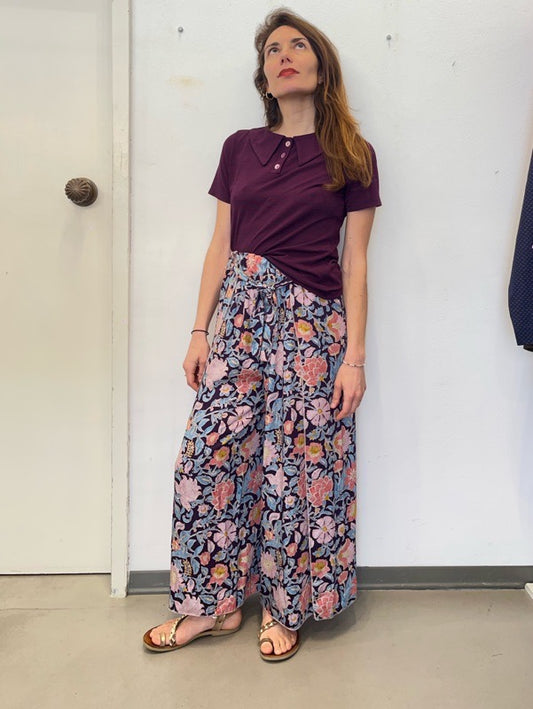 Pantalone Chandra viscosa fantasia fiore indiano