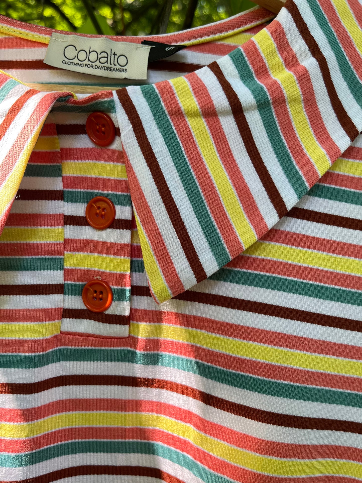 Rainbow Polo con colletto a righine multicolore