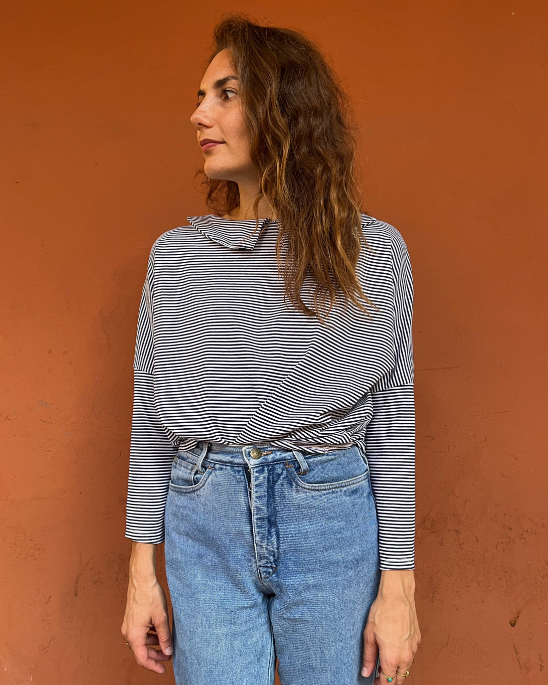 Maglia Candy righe bianche e inchiostro