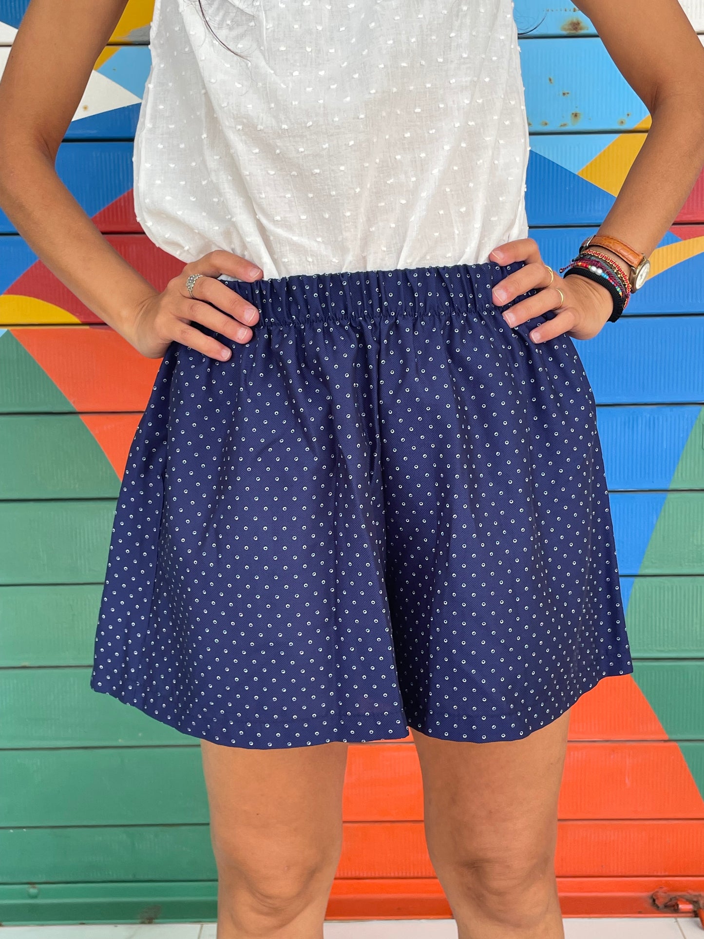 Shorts in cotone pois