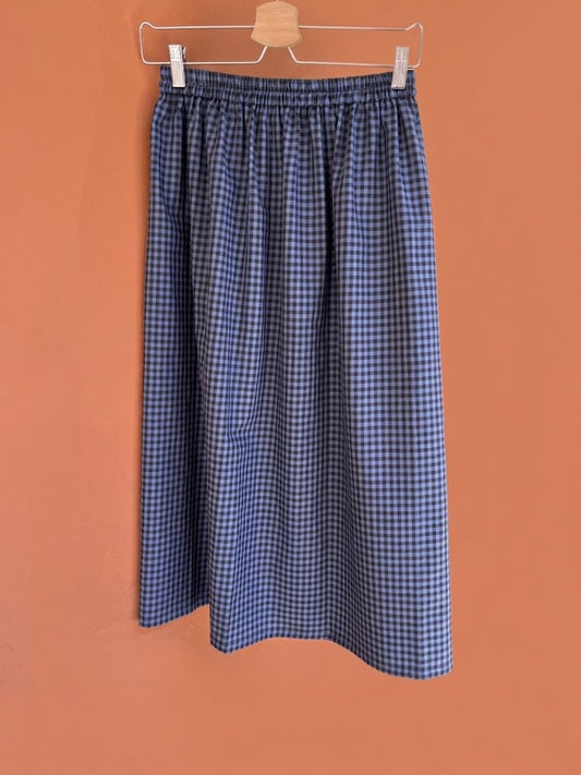 Gonna con elastico midi cotone vichy