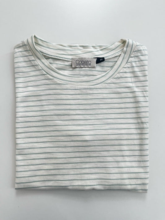 T-shirt righine panna e menta