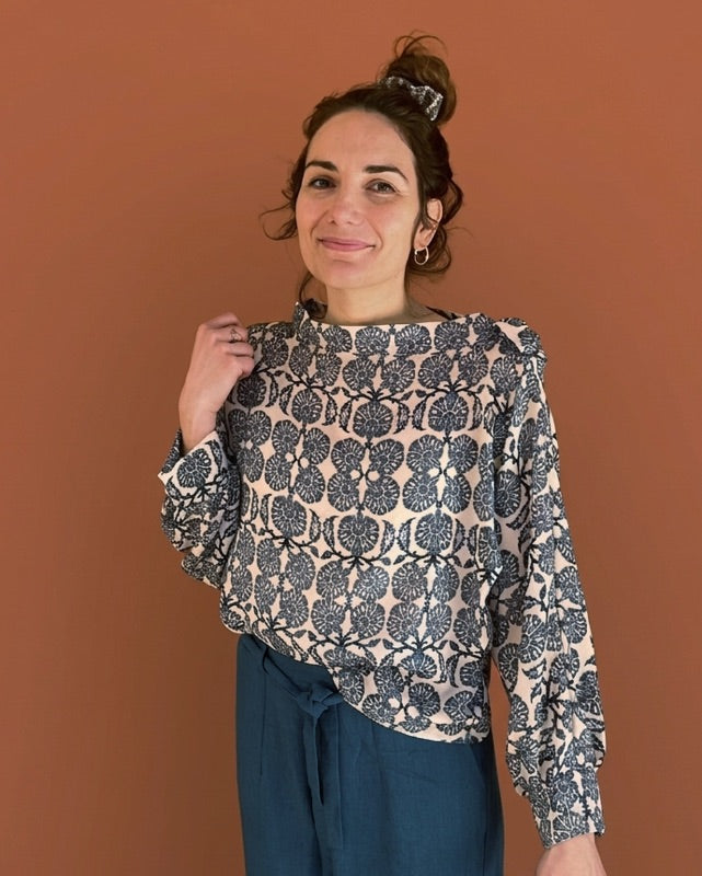Juliet su misura in seta blu