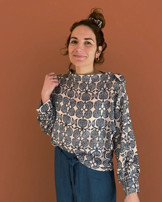 Juliet su misura in seta blu