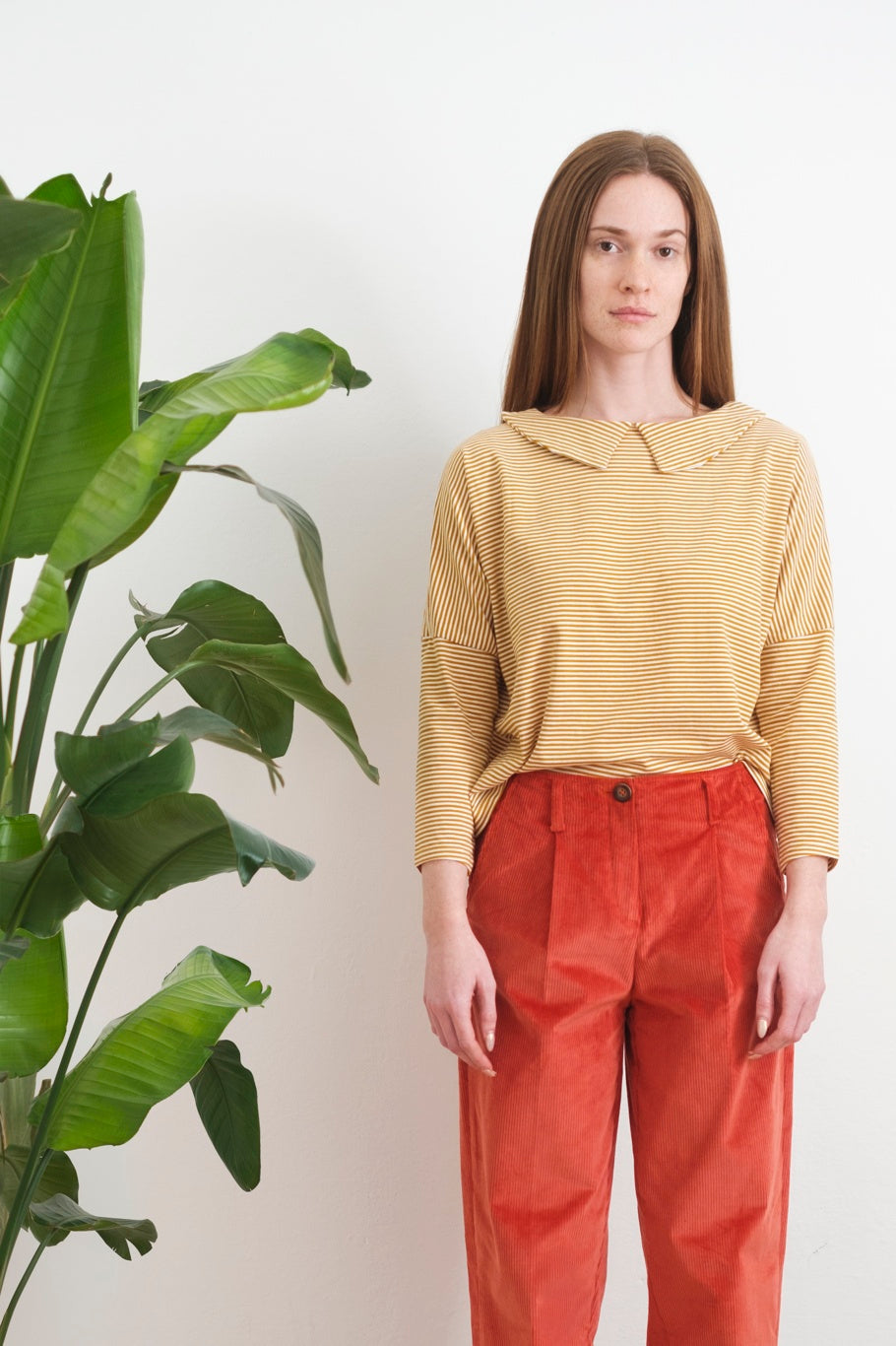 Maglia Candy righine ocra