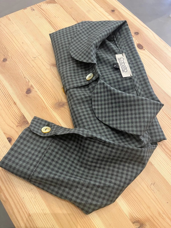 Camicetta Sofia scacco vichy verde in cotone