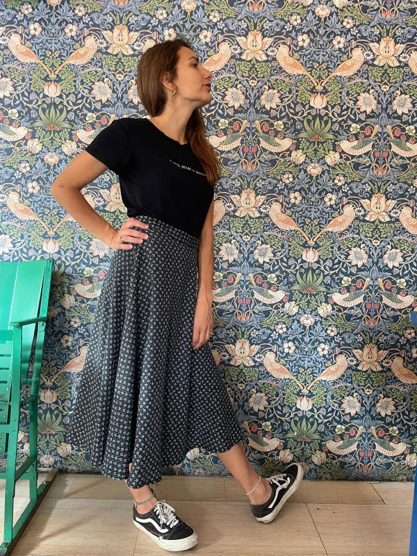 Ruby  gonna midi a ruota a fiorellini