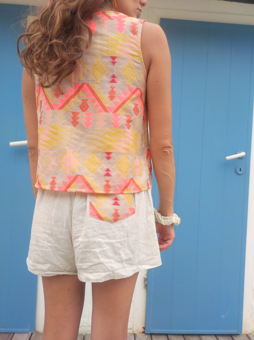 Shorts in lino sabbia