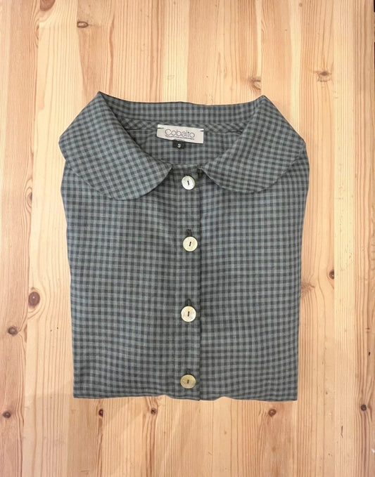 Camicetta Sofia scacco vichy verde in cotone