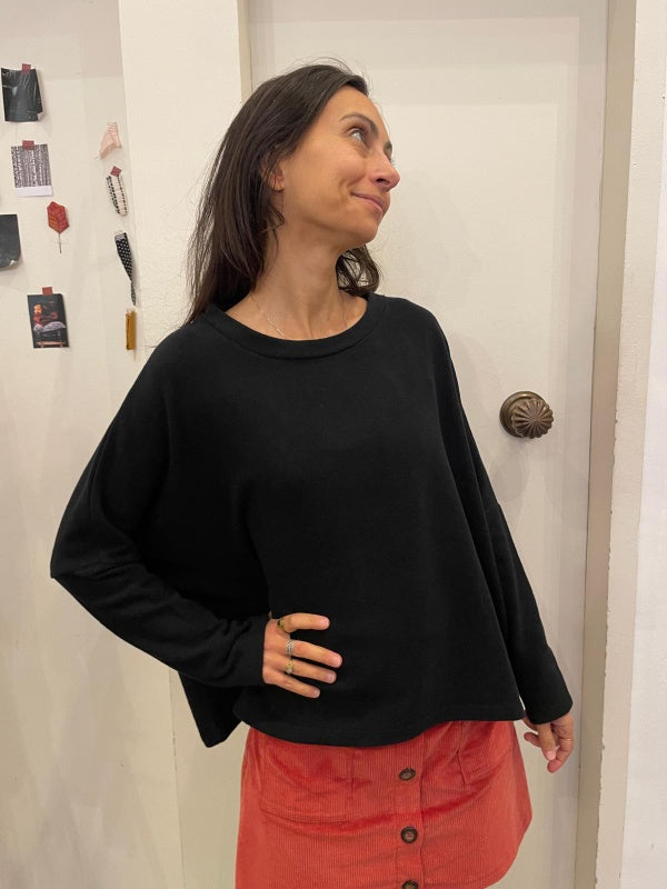 Maglia Ayaka in caldo cotone nero