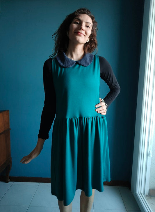 Abito Alice in cotone Ottanio