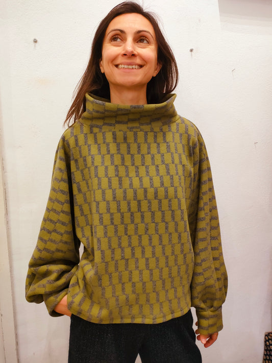 Juliet caldo cotone verde e grigio