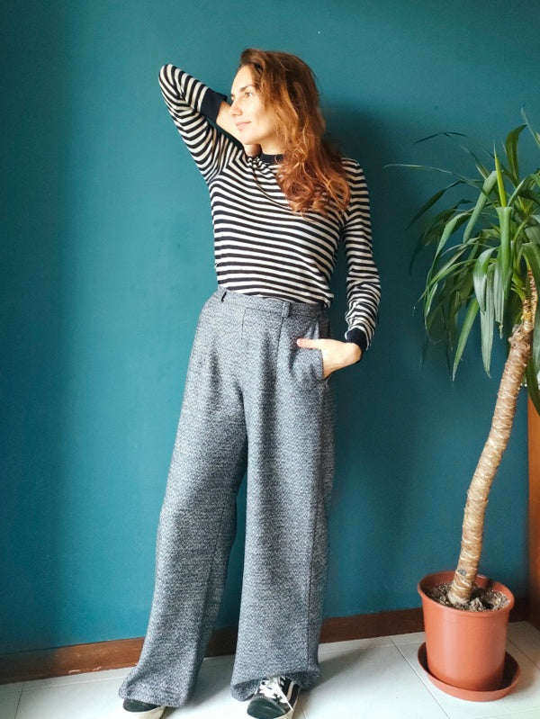 Pantalone Sayuri in lana spina di pesce