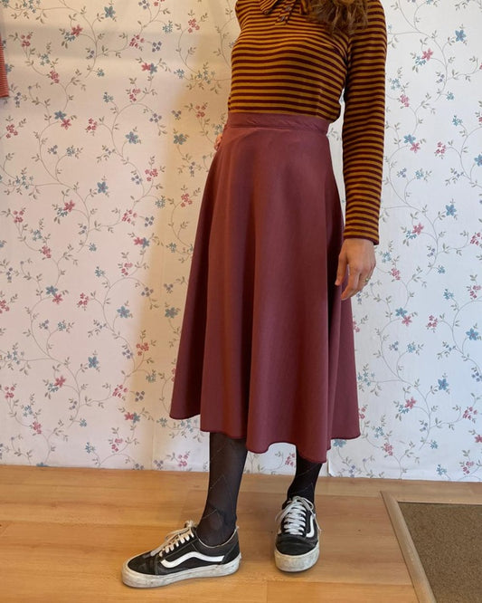 Ruby gonna midi a ruota fresco di lana