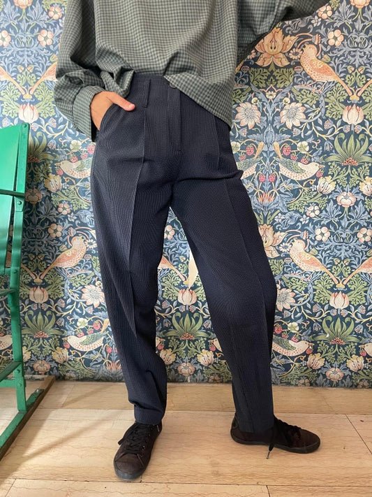 Pantalone Bonnie fresco di lana seersucker