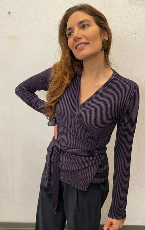 Scaldacuore caldo cotone righine viola