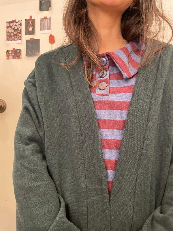 Maxi cardigan Anita caldo cotone verde