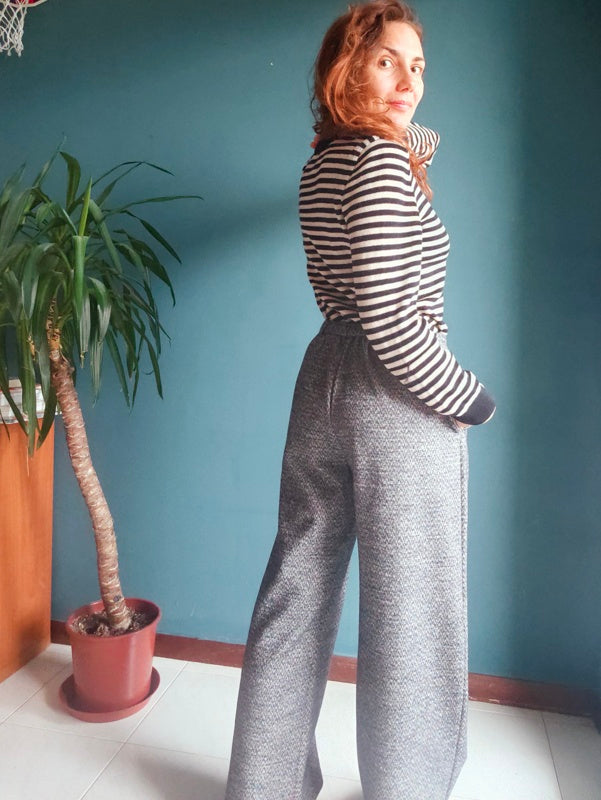 Pantalone Sayuri in lana spina di pesce