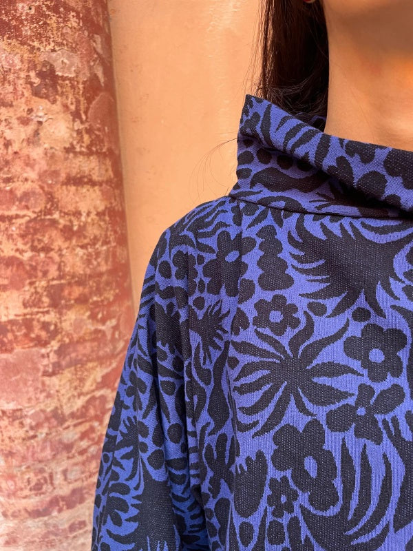 Juliet cotone fantasia fondo blu